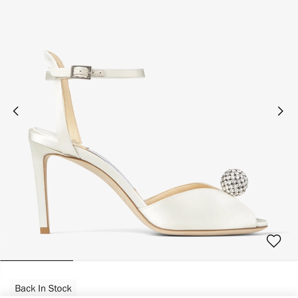 Jimmy Choo White Sandals with Crystal Embellishment